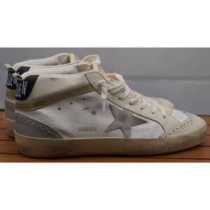 New! Golden Goose Mid Star Sneakers Men, White Nubuk Auth Size 42 US 9